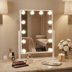 LED Hollywood Square Vanity Mirror – White | Makeup Mirror