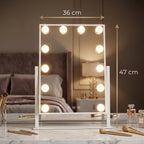 LED Hollywood Square Vanity Mirror – White | Makeup Mirror