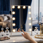 LED Hollywood Square Vanity Mirror – White | Makeup Mirror