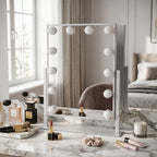 LED Hollywood Square Vanity Mirror – White | Makeup Mirror