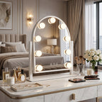 LED Half Round Hollywood Vanity Mirror – White