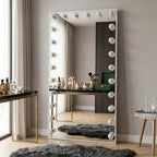 LED Full-Length Floor Vanity Mirror – White | 65 × 173 cm