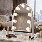 LED Half Round Hollywood Vanity Mirror – White