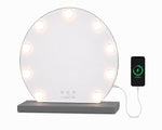 Livingbright Hollywood Round Mirror 40X47CM - LED - Gray