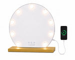 Livingbright Hollywood Round Mirror 40X47CM - LED - Gold