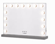 Livingbright - Make Up Spiegel - Hollywood Spiegel met Verlichting 58X46CM - 3 Lichtkleuren - Dimbaar - USB Oplader - Grijs - afbeelding 2