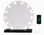 Livingbright Runder Hollywood-Spiegel 50X55CM – LED – Schwarz