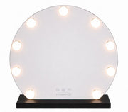 Livingbright - Make Up Spiegel Rond - Hollywood Spiegel met Verlichting 40X47CM - 3 Lichtkleuren - Dimbaar - USB Oplader - Zwart - afbeelding 2