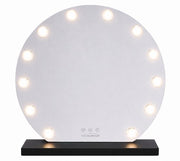 Livingbright - Make Up Spiegel Rond - Hollywood Spiegel met Verlichting 50X55CM - 3 Lichtkleuren - Dimbaar - USB Oplader - Zwart - afbeelding 10