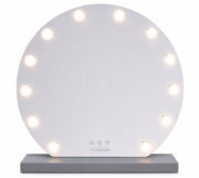 Livingbright - Make Up Spiegel Rond - Hollywood Spiegel met Verlichting 50X55CM - 3 Lichtkleuren - Dimbaar - USB Oplader - Grijs - afbeelding 13