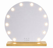 Livingbright - Make Up Spiegel Rond - Hollywood Spiegel met Verlichting 50X55CM - 3 Lichtkleuren - Dimbaar - USB Oplader - Goud - afbeelding 8