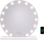 Livingbright Hollywood Round Mirror 60X66CM - LED - White