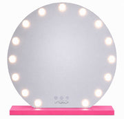 Livingbright - Make Up Spiegel Rond - Hollywood Spiegel met Verlichting 60X66CM - 3 Lichtkleuren - Dimbaar - USB Oplader - Roze - afbeelding 14