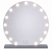 Livingbright - Make Up Spiegel Rond - Hollywood Spiegel met Verlichting 60X66CM - 3 Lichtkleuren - Dimbaar - USB Oplader - Grijs - afbeelding 14