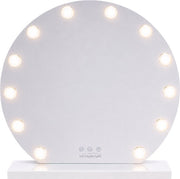 Livingbright - Make Up Spiegel Rond - Hollywood Spiegel met Verlichting 50X55CM - 3 Lichtkleuren - Dimbaar - USB Oplader - Wit - afbeelding 2