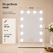 Livingbright - Make Up Spiegel met Verlichting - Kantelbaar - Rechthoekig - Wit - afbeelding 11