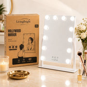 Livingbright - Make Up Spiegel met Verlichting - Kantelbaar - Rechthoekig - Wit - afbeelding 10