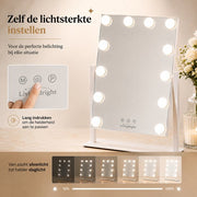 Livingbright - Make Up Spiegel met Verlichting - Kantelbaar - Rechthoekig - Wit - afbeelding 2