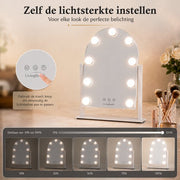 Livingbright - Make Up Spiegel met Verlichting - Draaibaar - Halfrond - Wit - afbeelding 2