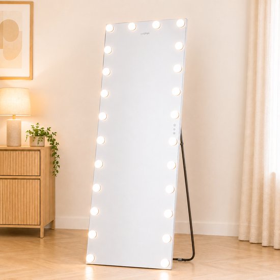 Livingbright Hollywood Passpiegel met Verlichting 65x173 cm - 24 LED - Wit - afbeelding 3