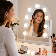 Livingbright - Make Up Spiegel met Verlichting - Draaibaar - Halfrond - Wit - afbeelding 4