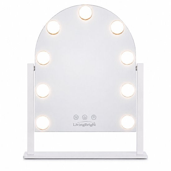 Livingbright - Make Up Spiegel met Verlichting - Draaibaar - Halfrond - Wit - afbeelding 5