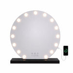 Livingbright Hollywood Round Mirror 60X66CM - LED - Black