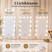 Livingbright - Make Up Spiegel met Verlichting - Kantelbaar - Rechthoekig - Wit - afbeelding 6