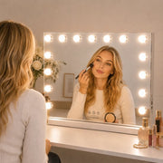 Livingbright - Make Up Spiegel - Hollywood Spiegel met Verlichting 58X46CM - 3 Lichtkleuren - Dimbaar - USB Oplader - Wit - afbeelding 9