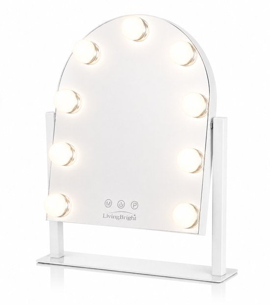 Livingbright - Make Up Spiegel met Verlichting - Draaibaar - Halfrond - Wit - afbeelding 10