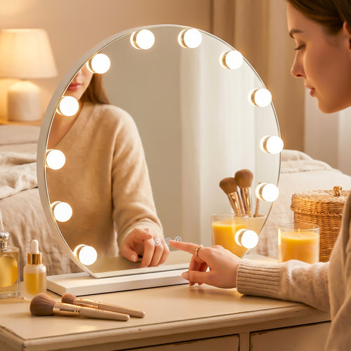 RoundHollywood Vanity Mirror with LED Lights