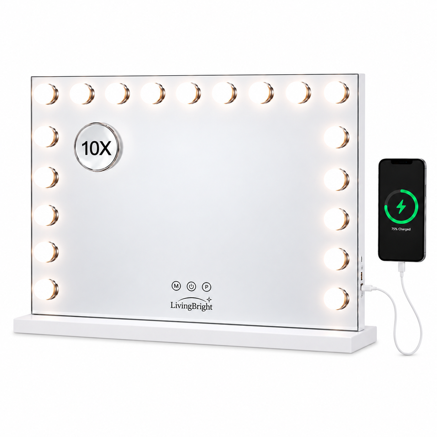 Livingbright Hollywood Spiegel 80X62CM - LED - Wit