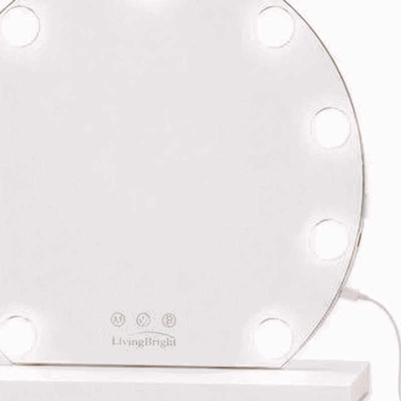 Livingbright Hollywood Spiegel Rond 40X37CM - LED - Wit