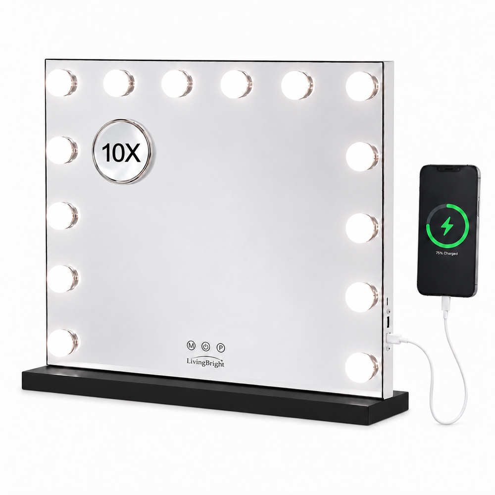 Livingbright Hollywood Mirror 50X42CM - LED - Black