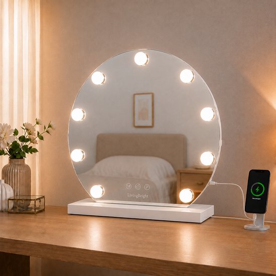 LivingBright round mirror