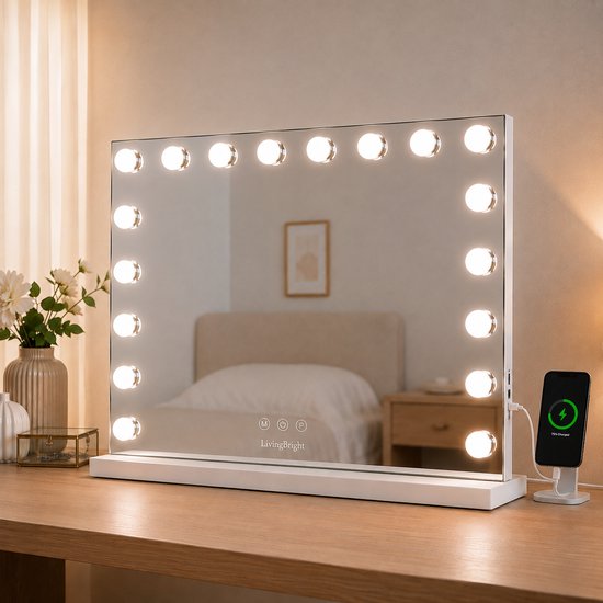 LivingBright large Hollywood mirror