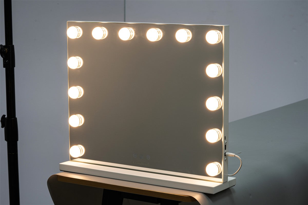 LivingBright mirror with warm lighting