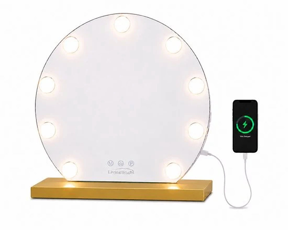 LivingBright Hollywood mirror in gold