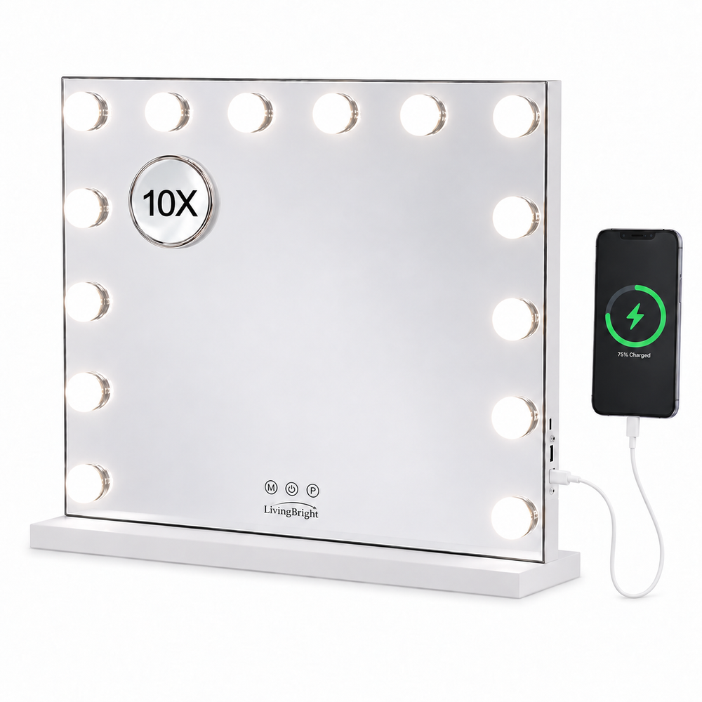 Livingbright Hollywood Mirror 50X42CM - LED - White