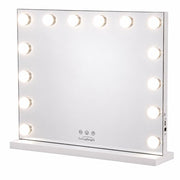 Livingbright - Make Up Spiegel - Hollywood Spiegel met Verlichting 50X40CM - 3 Lichtkleuren - Dimbaar - USB Oplader - Wit - afbeelding 10